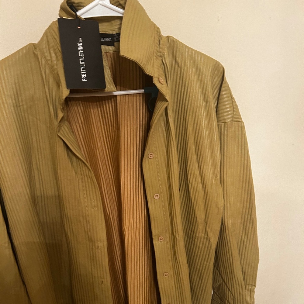 PLT faux leather shirt . Brand new with tags